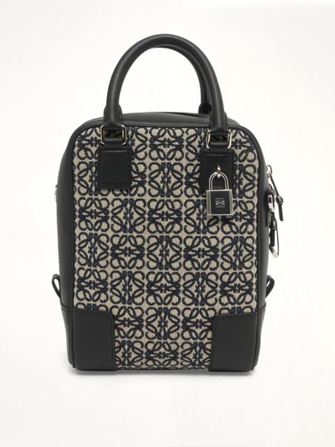 Loewe Amazona 15 Vertical Anagram in Jacquard and Calfskin in Navy