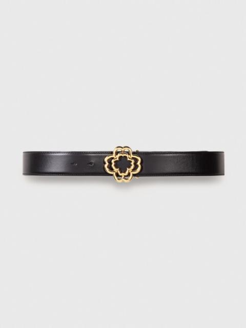 maje Leather belt with Clover logo