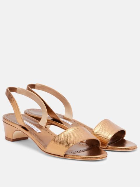 Manolo Blahnik Patopia leather slingback sandals