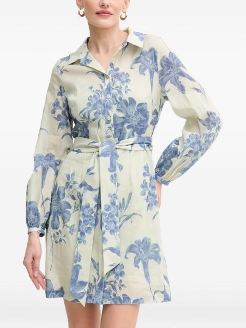 GUESS USA floral-print belted shirt dress