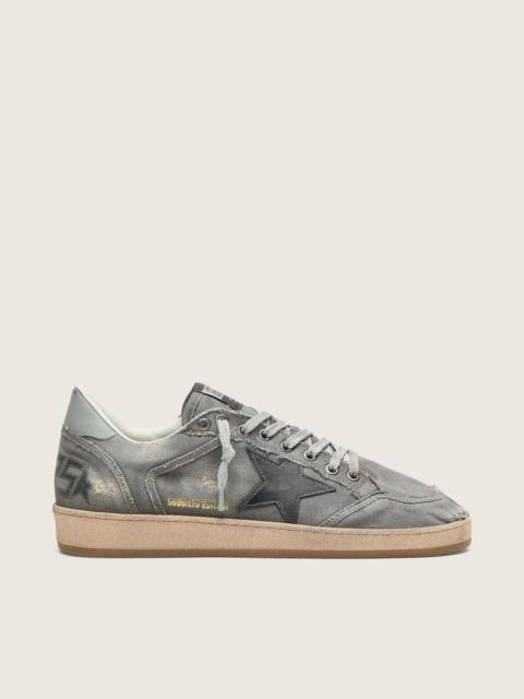 Golden Goose Men's Ball Star LTD in gray denim with black leather star