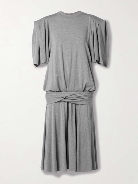 MARIE ADAM-LEENAERDT Gathered cotton-jersey midi dress Gray
