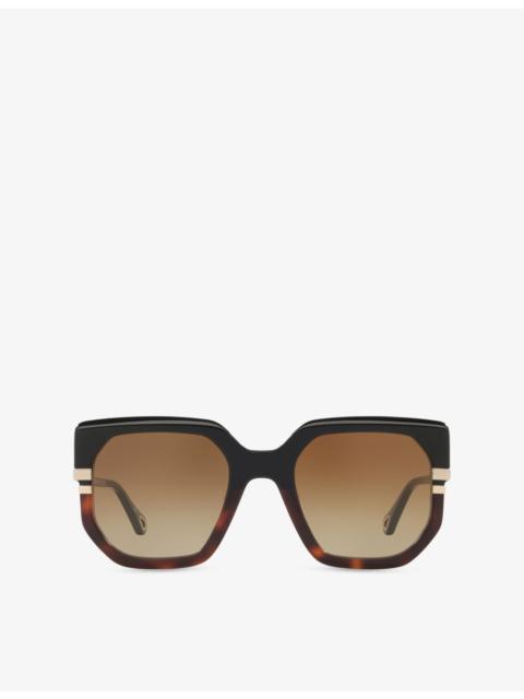 Chloé CH0240S Square-Frame Acetate Sunglasses
