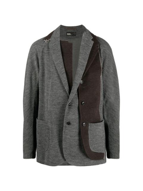 patchwork-design wool blazer