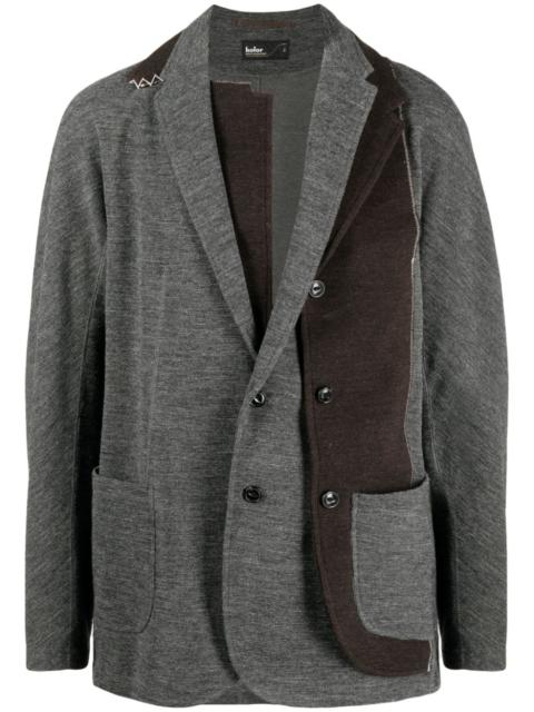 Kolor patchwork-design wool blazer