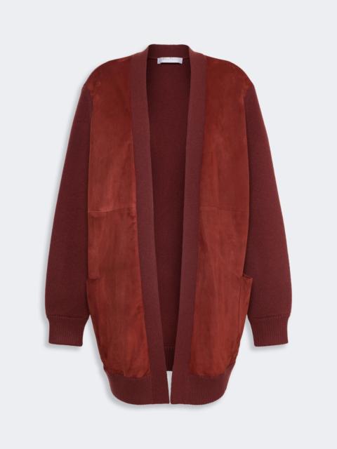 Max Mara OLIVETO Wool and cashmere cardigan - BROWN BORDEAUX