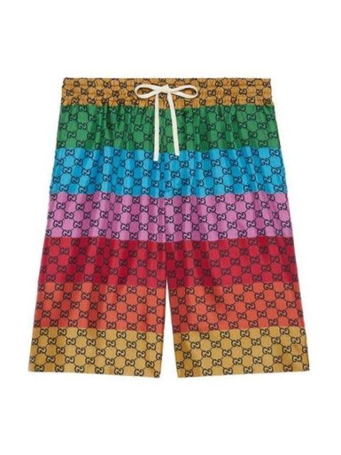 GUCCI Gucci GG Wide-leg Mid-length Striped Swim Shorts 'Multicolor' 654859-ZAG1L-4206