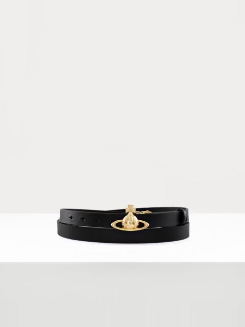 Vivienne Westwood SMALL ORB BUCKLE BELT - LIGHT GOLD