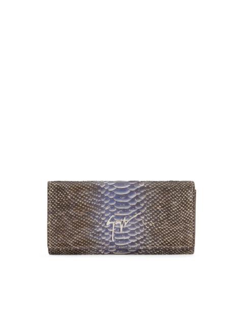 Selene snakeskin-effect leather wallet