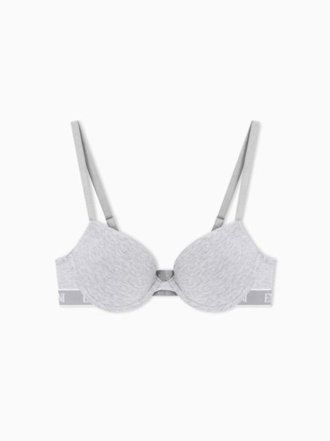 EMPORIO ARMANI ASV ICONIC ORGANIC JERSEY PUSH-UP BRA WITH LOGO UNDERBAND