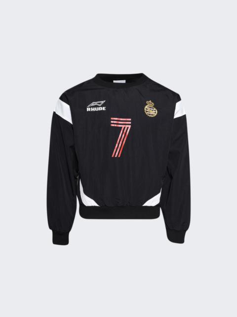 Rhude Lago Soccer Jersey Crewneck Black, White, Red