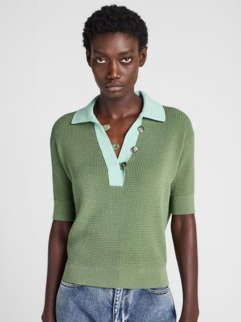JW Anderson WOMENS KNITTED POLO TOP IN PEPPERMINT