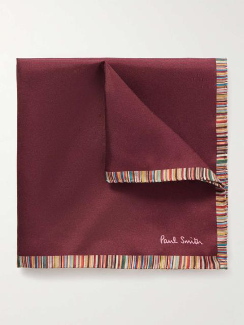 Paul Smith Striped Silk-Twill Pocket Square