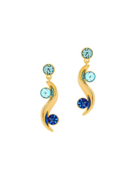 Oscar de la Renta Women's 24K-Gold-Plated & Glass Crystal Wave Drop Earrings - Blue Multi