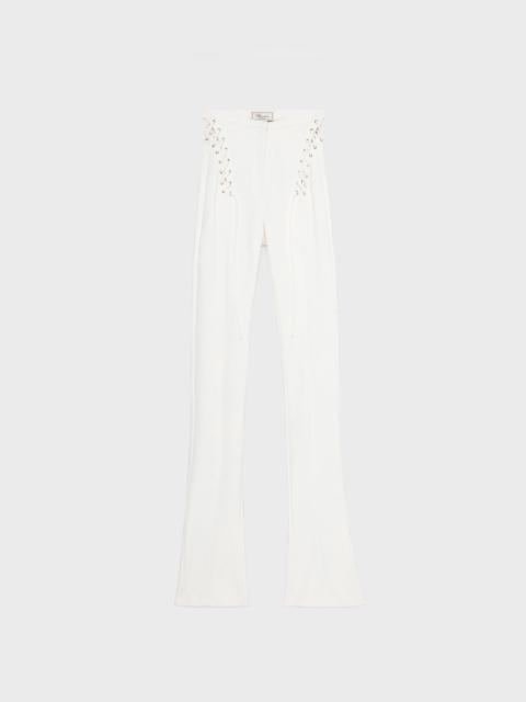 Blumarine STRETCH COTTON PANTS WITH EYELETS AND STRAPS