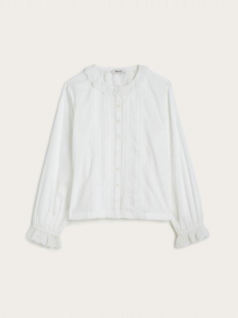 Madewell Ruffled Pintuck High-Neck Top