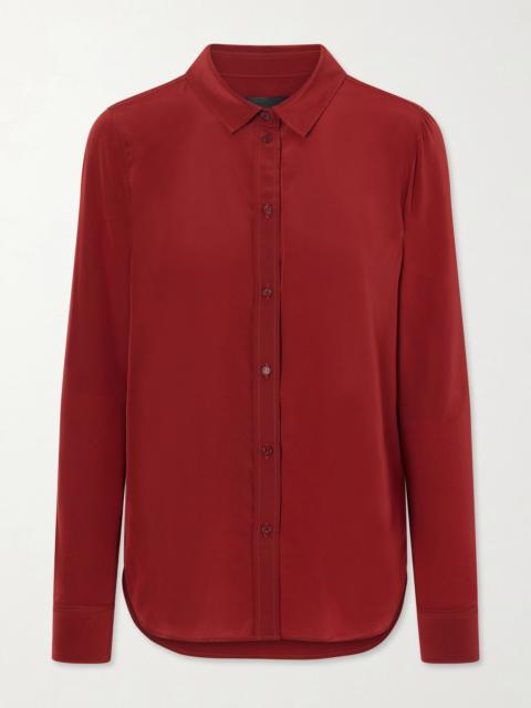 NILI LOTAN Gaia silk-crepe de chine shirt Red