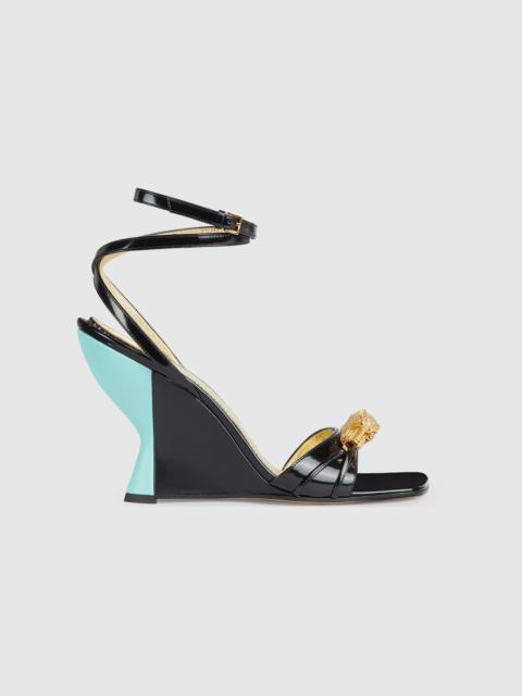 Women's high heel sandal with hardware