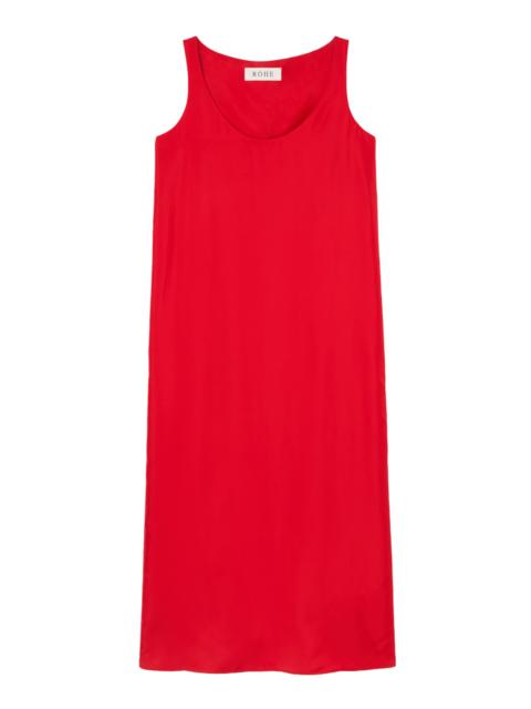 RÓHE Silk Scoop-Neck Maxi Dress red