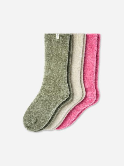 UGG ® Women's Leda Sparkle 3 Pack Polyester Blend in Vinito/Cream/Ribbon Candy