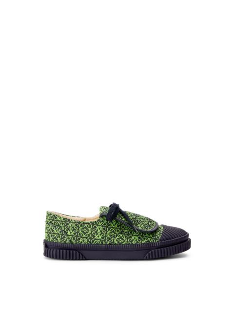 Loewe Flap sneaker in Anagram jacquard and calfskin