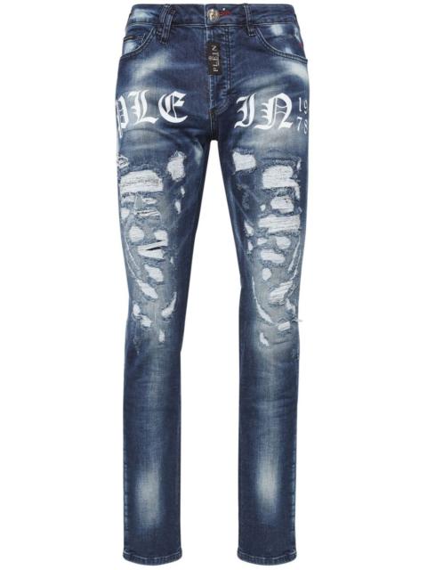PHILIPP PLEIN logo-print straight-leg jeans