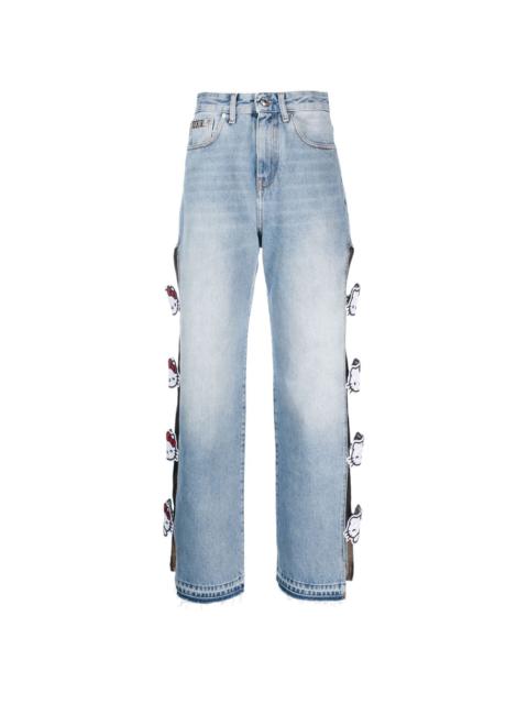 GCDS Hello Kitty cut-out jeans