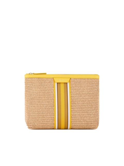 AQUAZZURA stripe raffia clutch