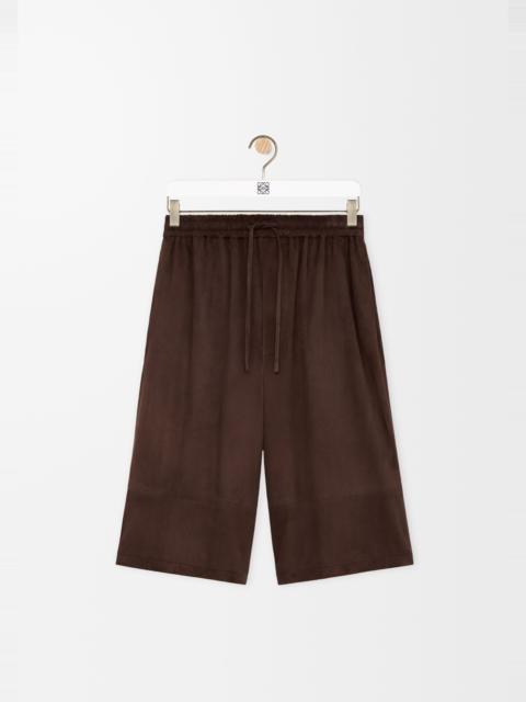 Loewe Drawstring shorts in suede goatskin