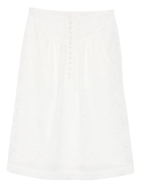 SHUSHU/TONG floral-lace midi skirt