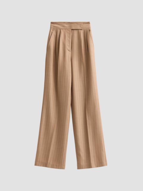 Etro Women's Grid Wool Straight Trousers - Mustard