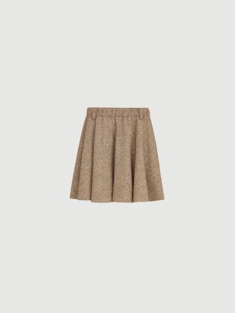 Brunello Cucinelli Virgin wool donegal mini circle skirt with monili