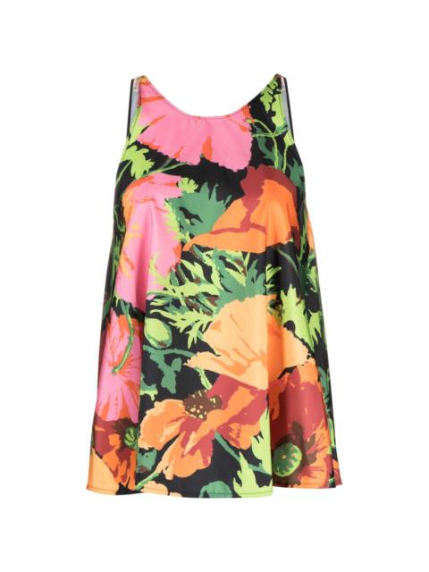 floral-print vest top