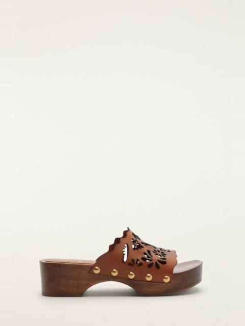 FARM RIO Brown Lace Leather Clog