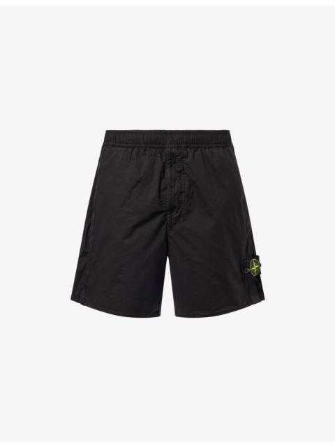 Stone Island Tela Paracadute Compass-Badge Stretch-Cotton Shorts