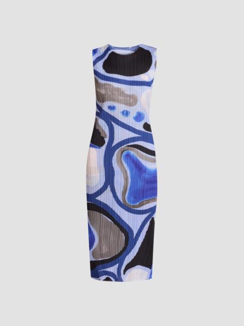 Pleats Please Issey Miyake Women's Roll Printed Plissé Dress - Light Blue