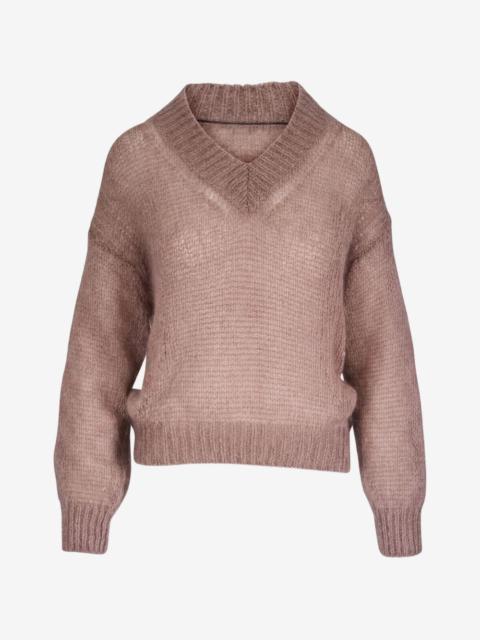 Brunello Cucinelli V-neck open-knit sweater