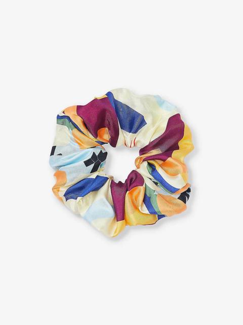 Sandro Graphic-print silk scrunchie