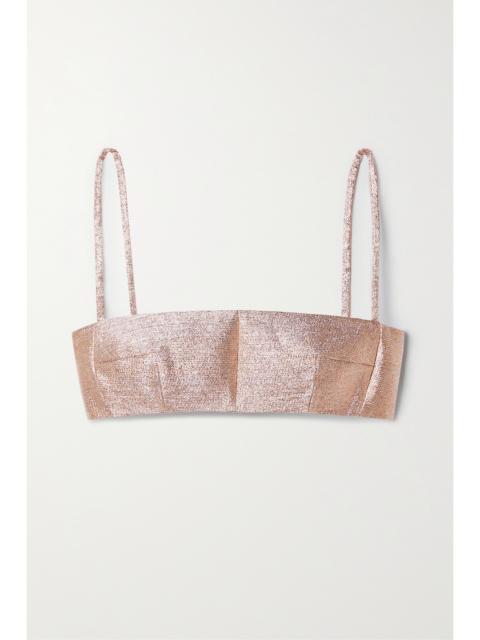 EMILIA WICKSTEAD Leya Cropped Lamé Top