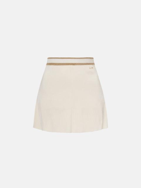 RIBBED KNIT FLARED MINI SKIRT WITH LUREX DETAILS