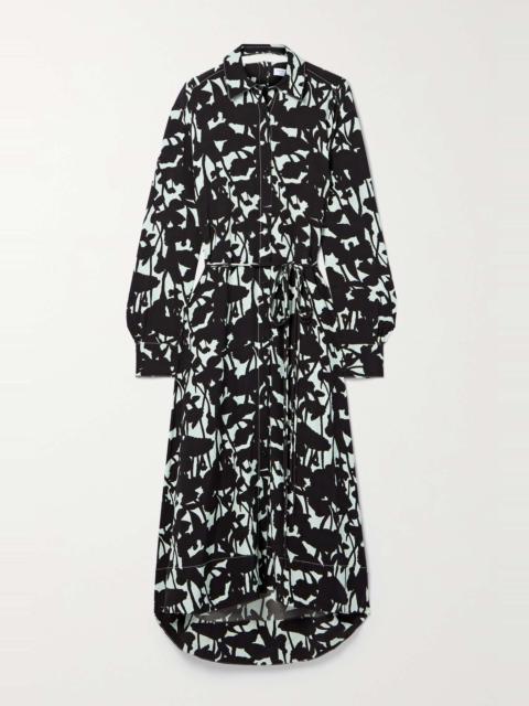 Proenza Schouler Belted printed poplin midi shirt dress