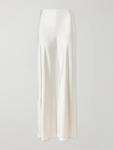 NORMA KAMALI Satin High-rise Wide-leg Pants