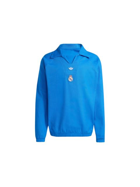 adidas adidas Real Madrid Terrace Icons Drill Sweatshirt Blue Bird White