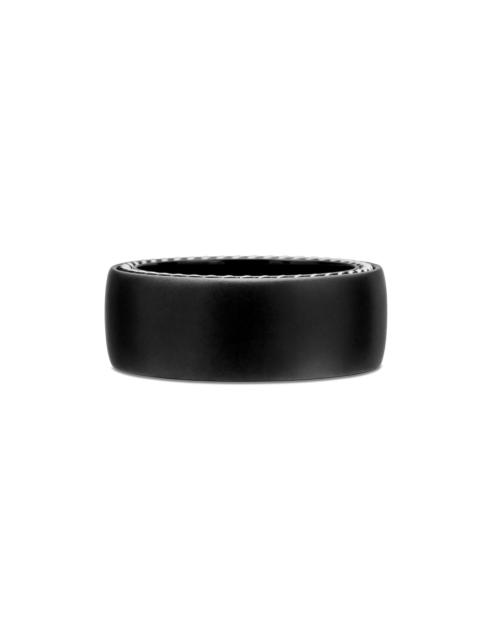 DAVID YURMAN Men's Streamline Band Ring in Black Titanium, 9mm - Black