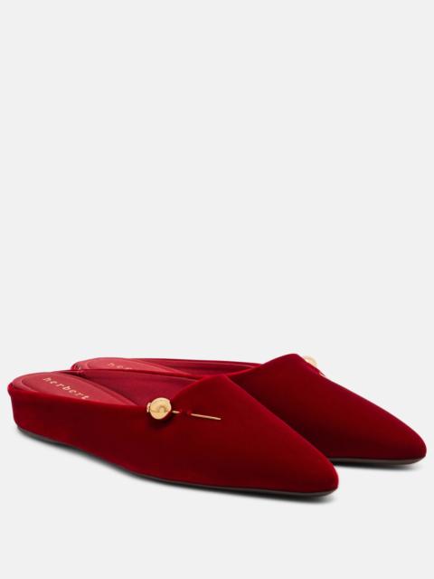 herbert levine Sleep On It velvet wedge mules