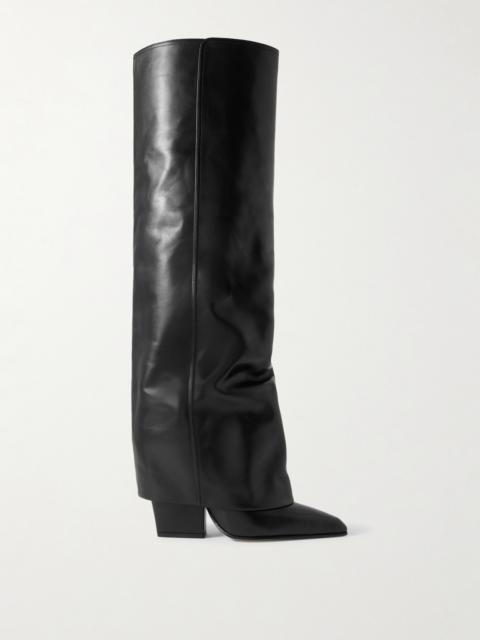 PARIS TEXAS Jane Folded Leather Knee Boots