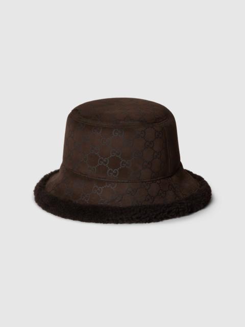 GUCCI GG suede and merino wool hat