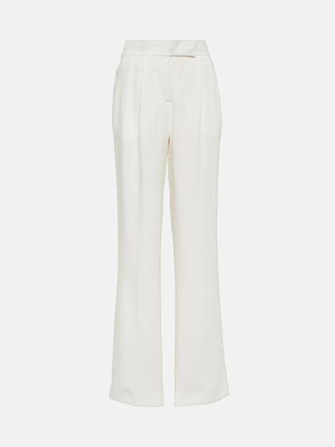 Silk georgette wide-leg pants