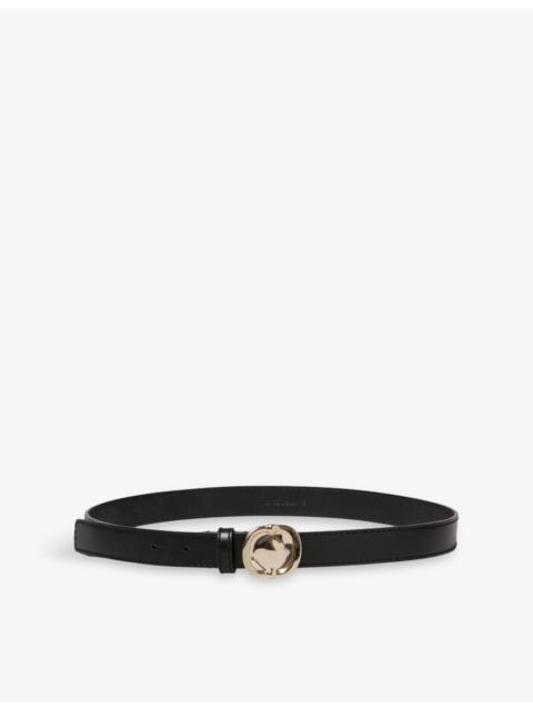Claudie Pierlot Branded-Buckle Leather Belt