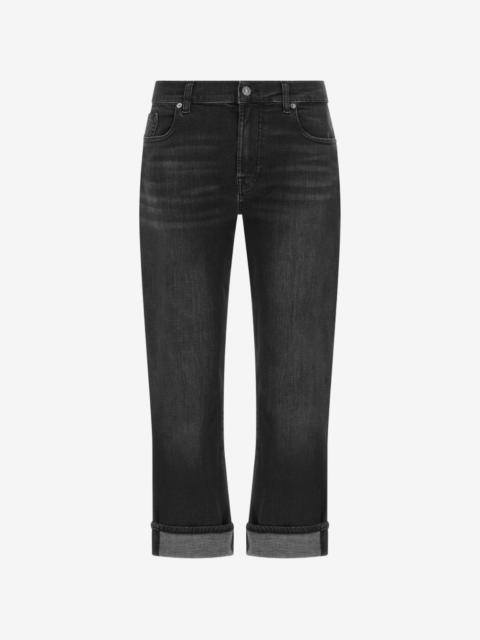 7 For All Mankind Relaxed Skinny turned-up jeans